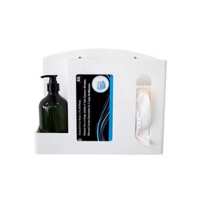 Dispensador de pañuelos de baño acrílico multifuncional hecho a mano, estuche montado en la pared con desinfectante de manos para soporte de caja de pañuelos - Product Image 3