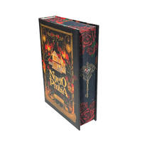 Livres reliés personnalisés de style rétro flamboyant avec bords colorés, gaufrage et logo personnalisé, format A5