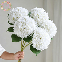 3D-geprinte grote witte, groene en blauwe hortensia zijden bloemen voor Kerstmis, nieuwjaar en bruiloften decoratie