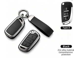 <span class=keywords><strong>Logo</strong></span> imprimé de haute qualité pour <span class=keywords><strong>citroen</strong></span> peugeot <span class=keywords><strong>ds3</strong></span> c5 cuir en alliage de zinc métal voiture clé à distance coque de couverture avec porte-clés - Product Image 1