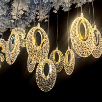 Accessoires de mariage, guirlandes lumineuses en acrylique à 10 têtes en forme de lune, décoration de mariage romantique créative pour parc, lampes décoratives, vente en gros