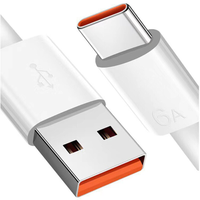 Cable de Datos USB Tipo-C de Carga Rápida 6A con Conductor de Cobre Puro y Blindaje Trenzado, Garantía de 12 Meses para Teléfonos Móviles y PC