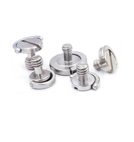 Vis de fixation pour appareil photo OEM à tête cylindrique avec anneau en D, vis de trépied à dégagement rapide en acier inoxydable 1/4 pouce pour fixation de caméra DSLR ou caméra espion