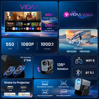 Projecteur intelligent portable Hotack X5AM HD 5500 Lumens, système d'exploitation intelligent, Full HD, home cinéma, vidéo 4K, Proyector