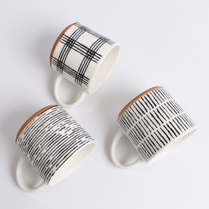 Ensemble de tasses en céramique de haute qualité, design géométrique simple, empilables, pour cadeaux d'affaires - Product Image 3
