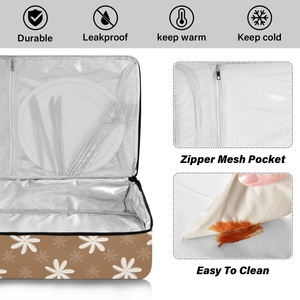 Sac isotherme personnalisé avec motif de fleurs de tiaré d'Hawaï, porte-plat en aluminium, porte-casserole isolé pour pique-nique - Product Image 4