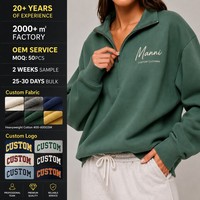Sudadera de Mujer con Cierre de Cremallera, Personalizada con Bordado, de Felpa Francesa de Algodón Liso, Alta Calidad, Fabricante OEM, Marca Privada
