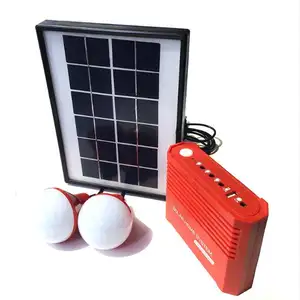 Portable camping mini rechargeable led kit solaire 5w système d'éclairage solaire avec 3 pièces led ampoules