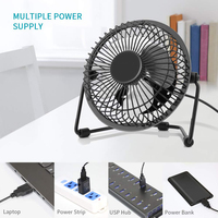 Kipas Meja USB Mini 4 Inch Bulat Elektrik yang Dapat Disesuaikan, Peralatan Rumah Tangga PC, Kipas Pendingin Pribadi