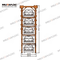 Élévateur de voiture à 4 poteaux homologué CE, empileur hydraulique de voitures à 5 niveaux, stockage multi-véhicules, gain de place, usage commercial