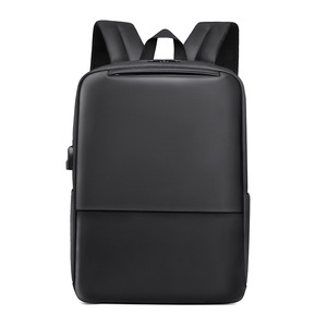 Laptop <b>Backpack</b> Black Large Capacity Business Travel Water Resistant <b>Backpack</b> For Men With Front Pocket And Adjustable <b>Straps</b> - Product Image 5