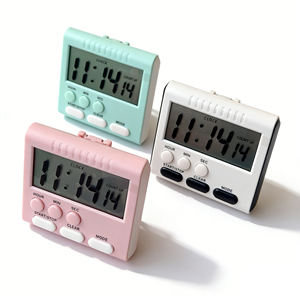 <span class=keywords><strong>Minuteur</strong></span> de cuisine numérique magnétique grand écran LCD, <span class=keywords><strong>chronomètre</strong></span> de cuisson, de douche et d'étude, réveil électronique, rappel de temps 24 heures, compte à rebours - Product Image 1