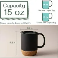 Tasse en céramique au design moderne et créatif avec motif de poignée, cadeau d'affaires personnalisable, base en liège, tasse à café/lait