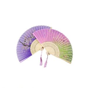 Silk Folding <b>Fans</b> with Bamboo Frames for Dancing Cosplay Wedding Party Props Decoration Bamboo <b>Handheld</b> <b>Fans</b> - Product Image 2