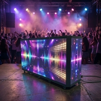 P2.6 Cabine DJ portable pliable à LED, table de DJ 500x1000mm, cabine DJ de scène pour soirée DJ