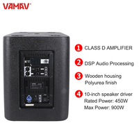 VAMAV Bocinas NOVA LX110SUB 450W 900W Subwoofer De 15 Pulgadas Activo Profesional ALtavoz Caja del Altavoz Sonido Profesional