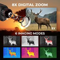 Vision nocturne monoculaire thermique, objectif focal 25mm, monoscope d'imagerie thermique 384x288 (50Hz) pour la chasse, vision nocturne en plein air