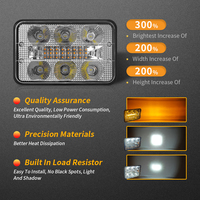 Feux de travail LED rectangulaires de 7 pouces 60W 7x6 5x7 Blanc Jaune Faisceau haut/bas Phare antibrouillard pour voiture camion moto Phares
