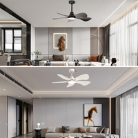 Produit OEM ODM, ventilateur de plafond noir et blanc 38 pouces, 6 vitesses, DC25W, lampe de plafond de luxe pour chambre à coucher avec ventilateur