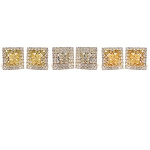 18K Blanc Rhodium Jaune Coussin Diamant Forme Carrée Boucles D'oreilles Style Vintage Or Matériel pour Les Fêtes-Lady's Exporter - Product Image 3
