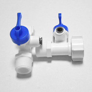 Robinet à bille intégré en plastique 2 voies 1/2 pouce fileté pour purificateur d'eau, contrôlant le débit d'eau - Product Image 3