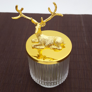 زخارف فاخرة ذهبية معدنية مزخرفة مخصصة لأغطية الجرار المستديرة - Product Image 4