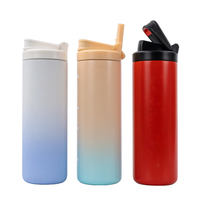 Bouteille d'eau de sport isolée sous vide colorée de 20oz en acier inoxydable avec sublimation