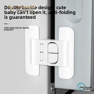 Verrou de fenêtre sans perçage, auto-adhésif, à fixation rapide, boucle de sécurité pour réfrigérateur, tiroir, armoire, verrou de sécurité pour porte d'armoire en PP - Product Image 4