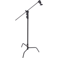Kit de support C-Stand 40'' noir 3,3 m/11' avec base de support détachable et ensemble de bras - Noir mat, acier inoxydable lourd de qualité supérieure