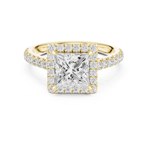 Ethnic <b>Solitaire</b> Halo Princess Engagement 2 Carat Lab Grown Diamond IGI Certified <b>Ring</b> 925 Sterling <b>Silver</b> Wedding Party - Product Image 4