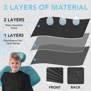 Bavaglini Dentali Monouso Impermeabili, Vari Colori, Materiale Composito Carta+PE, 33x45cm, 2/3 Strati - Product Image 3