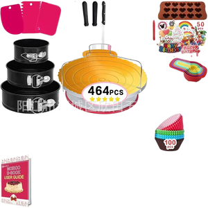 Hung0015 Shopify Dropshipping Ensemble de 464 pièces pour pâtisserie avec plateau tournant, poignée en plastique, outils décoratifs, douilles à pâtisserie - Product Image 1