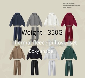 Set <span class=keywords><strong>Felpa</strong></span> <span class=keywords><strong>con</strong></span> <span class=keywords><strong>Cappuccio</strong></span> in Misto Cotone 350g, Vestibilità Corta <span class=keywords><strong>e</strong></span> Ampia, <span class=keywords><strong>con</strong></span> Doppia <span class=keywords><strong>Cerniera</strong></span>, Personalizzabile per <span class=keywords><strong>Uomo</strong></span> - Product Image 2