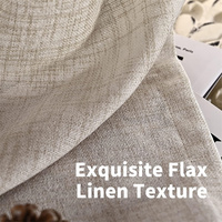 Voilages filtrants en lin et coton mélangé pour salon, couleur naturelle de luxe