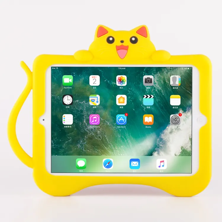 2019 かわいいシリコンケース ipad の新 9.7 スタンドケース子供 360 度ハンドル