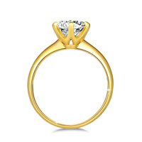 Anillos de Oro al por Mayor con Diamantes de Moissanita de 2ct, 1ct, 0.5ct, 0.3ct para Mujer, Anillos de Compromiso y Boda Huecos de Oro 18K 5D