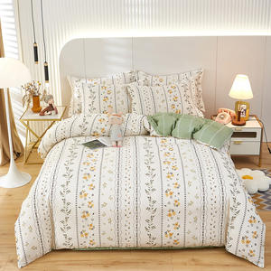 100% serat poliester empat bagian Set tempat tidur lembut dan nyaman seprai sarung bantal & selimut penutup tahan terhadap serabut - Product Image 2