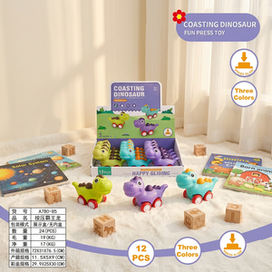 Voiture jouet à friction à pousser et à glisser en forme de dinosaure de dessin animé, en plastique PP, sans piles, pour les enfants de 2 à 4 ans, unisexe - Product Image 1