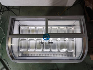 Ruedas desempañadoras de congelador con pantalla de helado de refrigeración directa con equipo de refrigeración de vidrio calentado con freno - Product Image 6