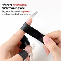 Ruban adhésif noir anti-noircissement pour nail art, protection UV, protection des cuticules, ruban de masquage, déchirable à la main, ruban pour manucure gel