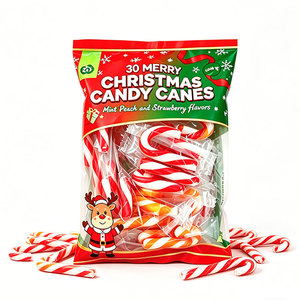 Christmas Custom Fruit &amp; Peppermint 4g/5g <strong>Mini</strong> <strong>Candy</strong> <strong>Canes</strong> Individual Wrapped Hard <strong>Candies</strong> Bag Packing - Product Image 1