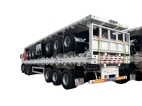 Semi-remorque surbaissée robuste à 3 essieux, 40 pieds (13 m), 45 tonnes, pour conteneurs, en acier plat