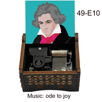 Cadeaux musicaux vintage : Boîte à musique en bois à remonter Ode à la joie, mouvement musical Sankyo (Ode an die Freude)