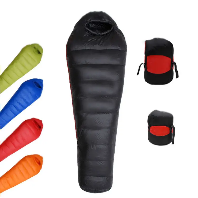 Outdoor Adult Portable Mummy Down Sleeping Bag Camping Thickened Warm and Minus 40 degrees Cold-Proof Duck Down Sleeping Bag