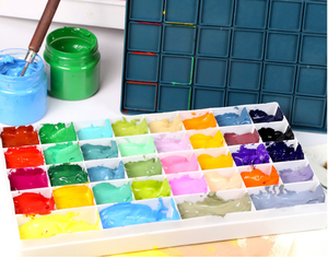 Meilleure vente 24 boîte à palettes en plastique étanche à l'air pour puits profond couvercle souple pour aquarelle <span class=keywords><strong>gouache</strong></span> peinture <span class=keywords><strong>acrylique</strong></span> à l'huile économiseur de peinture d'artiste - Product Image 6