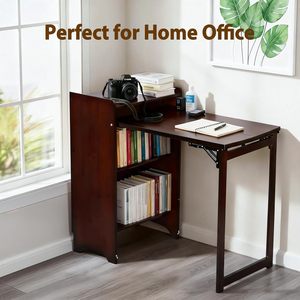 Escritorio Plegable <span class=keywords><strong>de</strong></span> Bambú Yuepeng Meimu, <span class=keywords><strong>Mesa</strong></span> Plegable <span class=keywords><strong>de</strong></span> Estilo Mid-Century, Ahorro <span class=keywords><strong>de</strong></span> Espacio, Escritorio para Computadora Plegable para Espacios Pequeños - Product Image 5