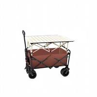 Chariot de camping pliable BTYP TC-10 pour extérieur, chariot de courses portable grande capacité avec roues pivotantes en métal pour porte arrière de véhicule