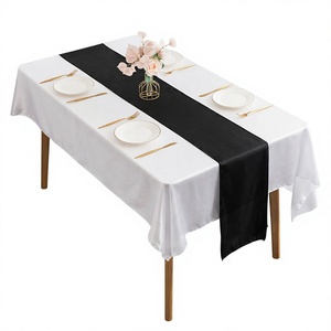 Nappe <span class=keywords><strong>de</strong></span> <span class=keywords><strong>table</strong></span> en satin en gros 12"x108" couleur unie aspect soie pour décoration <span class=keywords><strong>de</strong></span> mariage, banquet, fête, événement, vente en gros usine - Product Image 6
