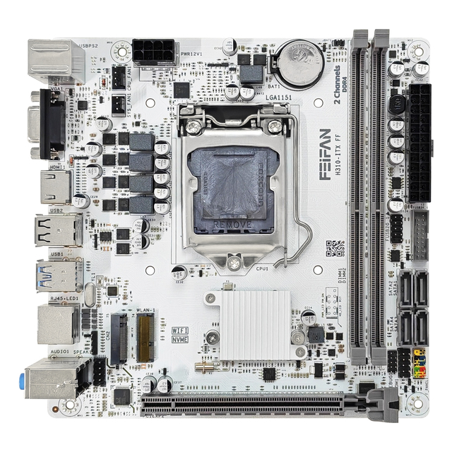 New Cheap Intel H310 ITX DDR4 Double Channel Motherboard 1151 LGA Support 6/7/8/9th Gen White for NVME WiFi Gaming