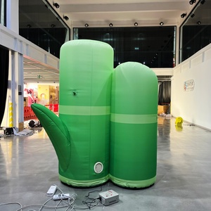 Bambou Gonflable Vert Lumineux avec Message de Bénédiction : Modèle de Plante Gonflable « Montant à Petit Pas » pour Panda - Product Image 3